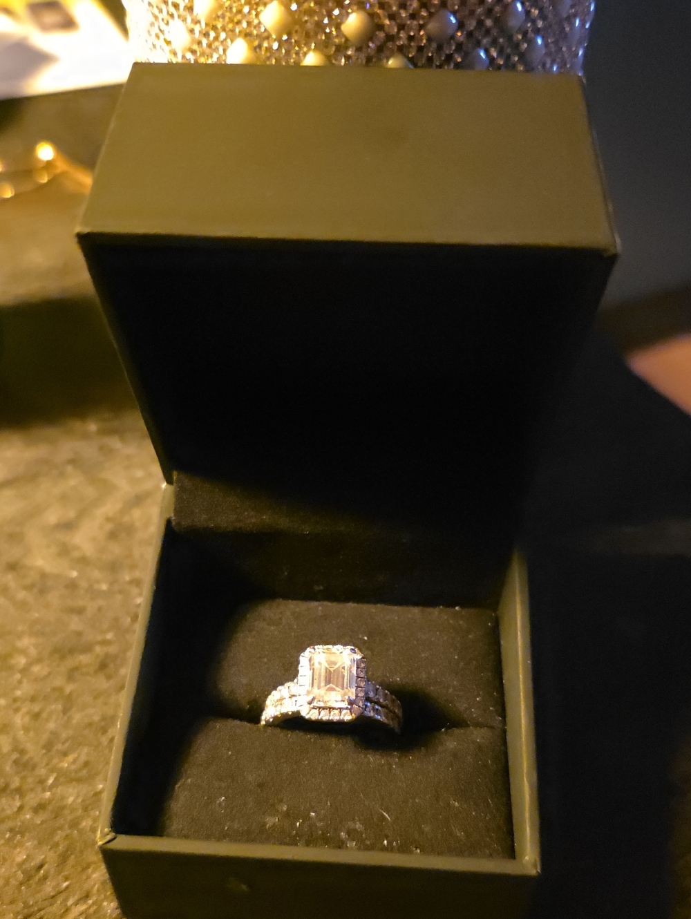 Moissanite Ring On Sterling Silver With Extra Band Size 6-7?